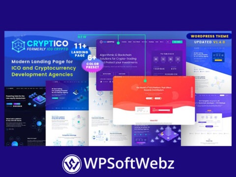 Cryptico WordPress Theme | ICO Crypto Landing & Cryptocurrency WordPress Theme​