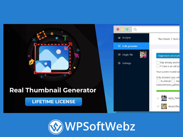 Real Thumbnail Generator: Efficiently force regenerate thumbnails in bulk (or single) in WordPress
