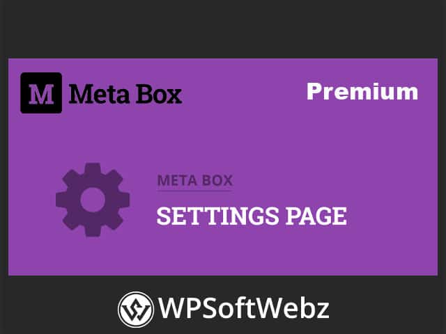 Meta Box - MB Settings Page Extension