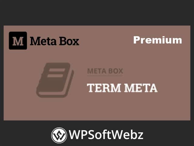 Meta Box - MB Term Meta Extension