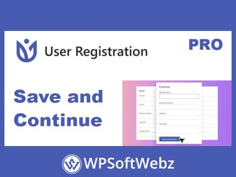 User Registration Save and Continue Addon