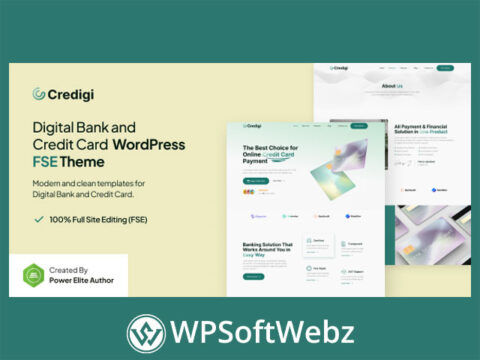 Credigi – Digital Bank & Credit Card FSE WordPress Theme