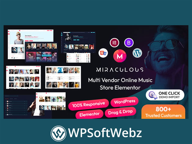 Miraculous Multi Vendor Online Music Store Elementor Wordpress Theme