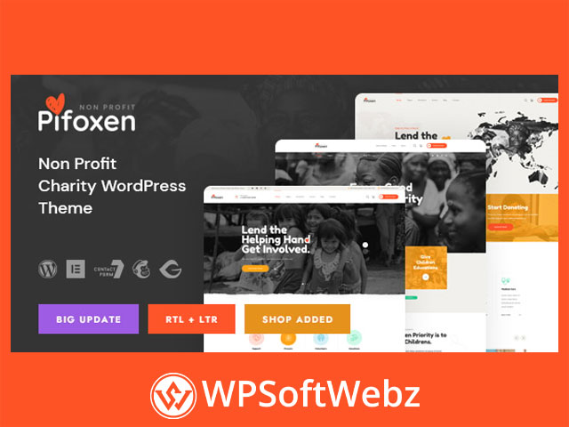 Pifoxen - Nonprofit Charity WordPress Theme