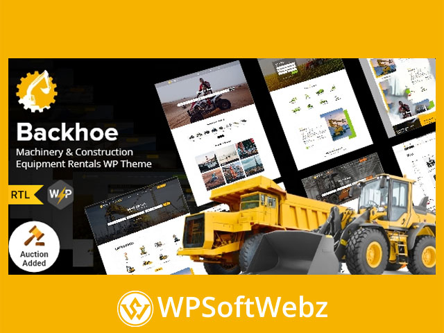 Backhoe - Construction Equipment Rentals WordPress Theme