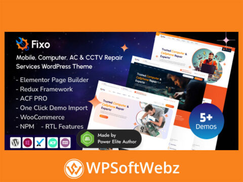 Fixo - Mobile & Computer Repair Services Elementor WordPress Theme