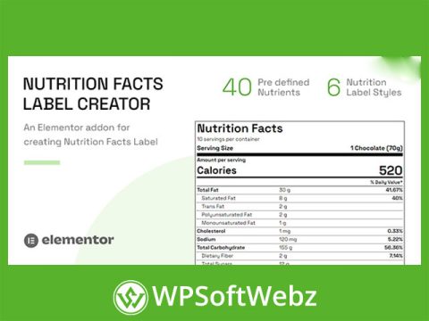 Nutrition Facts Label Creator (Elementor addon)