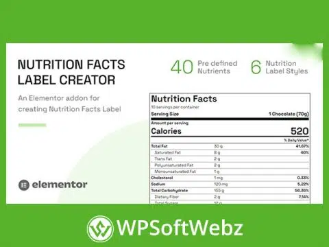 Nutrition Facts Label Creator (Elementor addon)