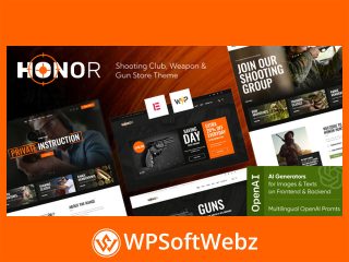 Honor | Shooting Club & Weapon and Gun Store Theme
