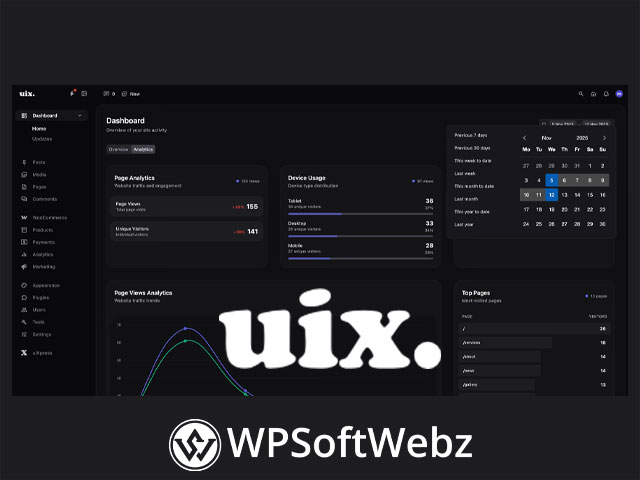 uiXpress Premium Admin Dashboards WordPress Plugin