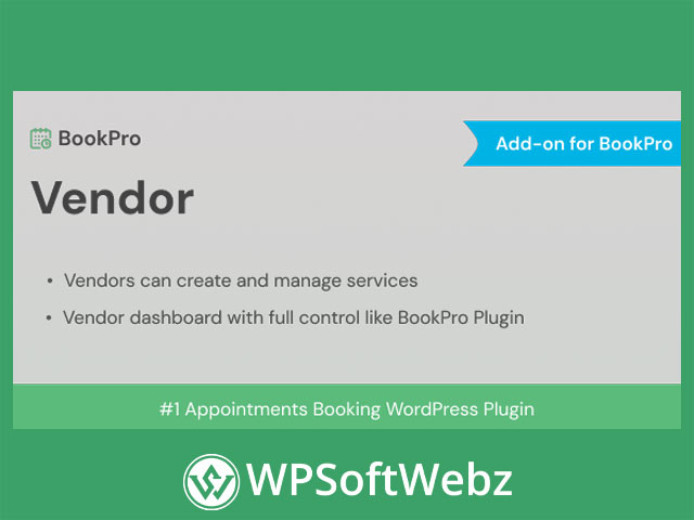 Vendor Add-on for BookPro Plugin WordPress