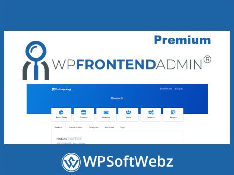 WP Frontend Admin Premium - Display Admin Page on Frontend