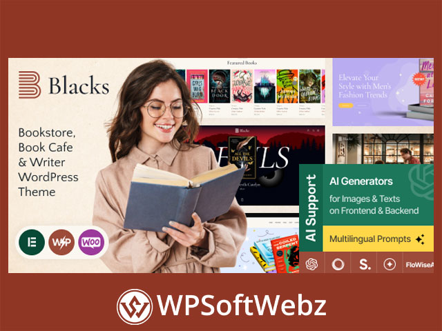 Blacks - Book Store, Book Cafe & Writer WordPress Theme