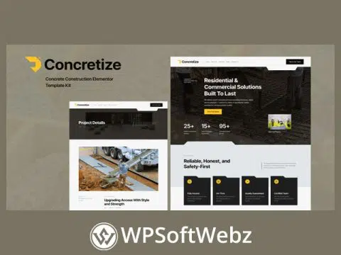 Concretize - Concrete Construction Elementor Template Kit