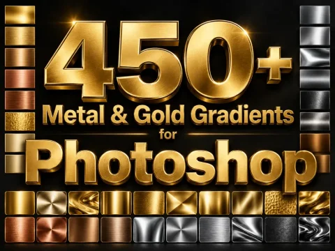 Home 26 - FavoHost 450+ Metal and Gold Gradients for Photoshop – Premium GRD Presets Bundle