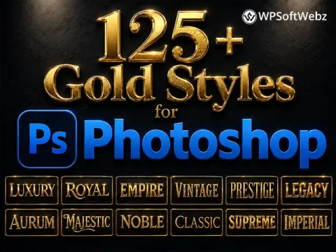 Home 25 - FavoHost 125 Gold Photoshop Styles – Premium Metallic Gold Text Effects & ASL Style Pack
